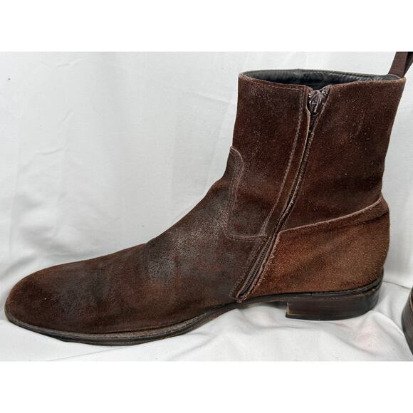 To Boot New York Adam Derrick Italian Suede Zip Chelsea Boots Brown Men\'s 13 main image 12